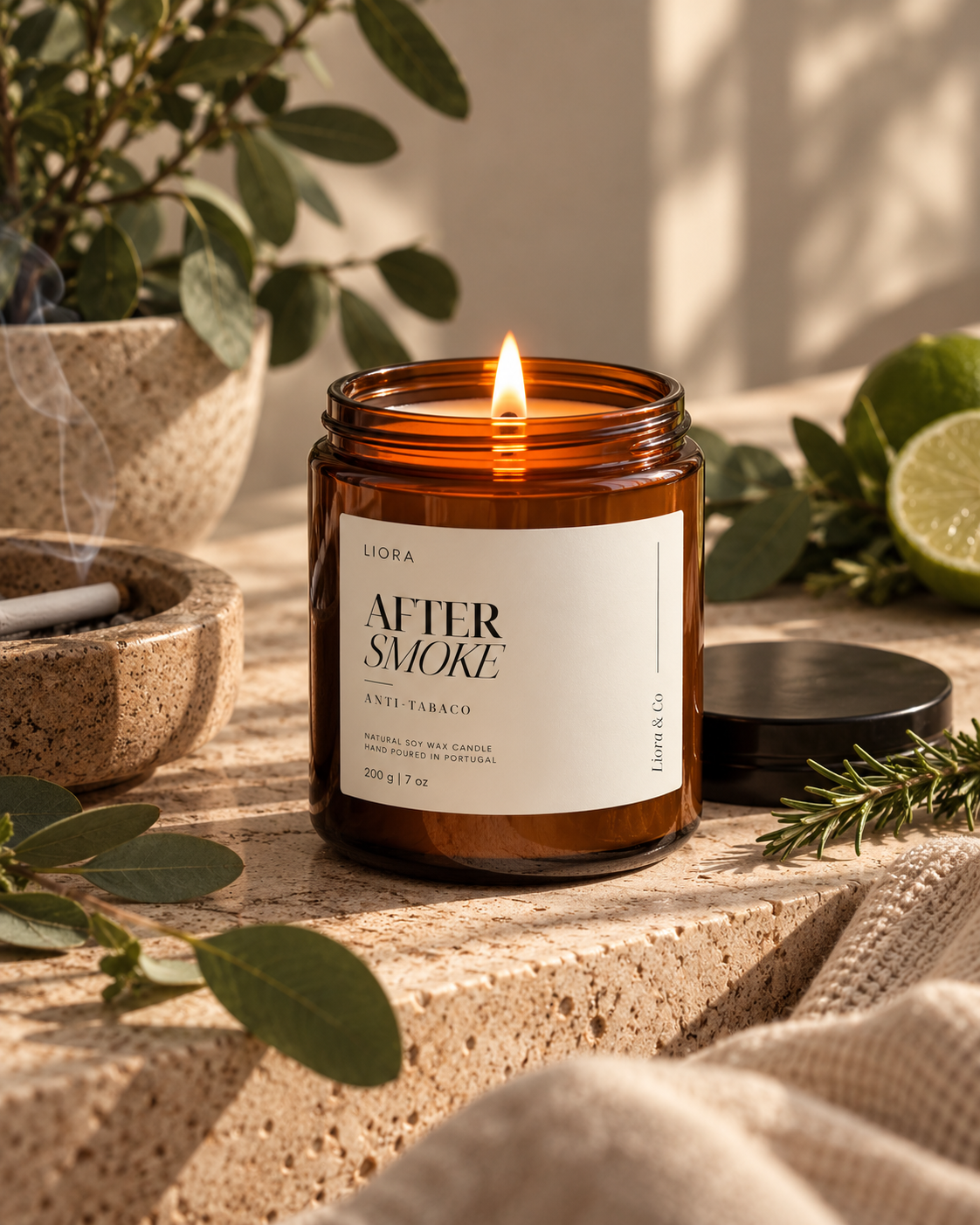 Liora After Smoke – Neutralizadora de Odores de Tabaco | 200g Soy Wax