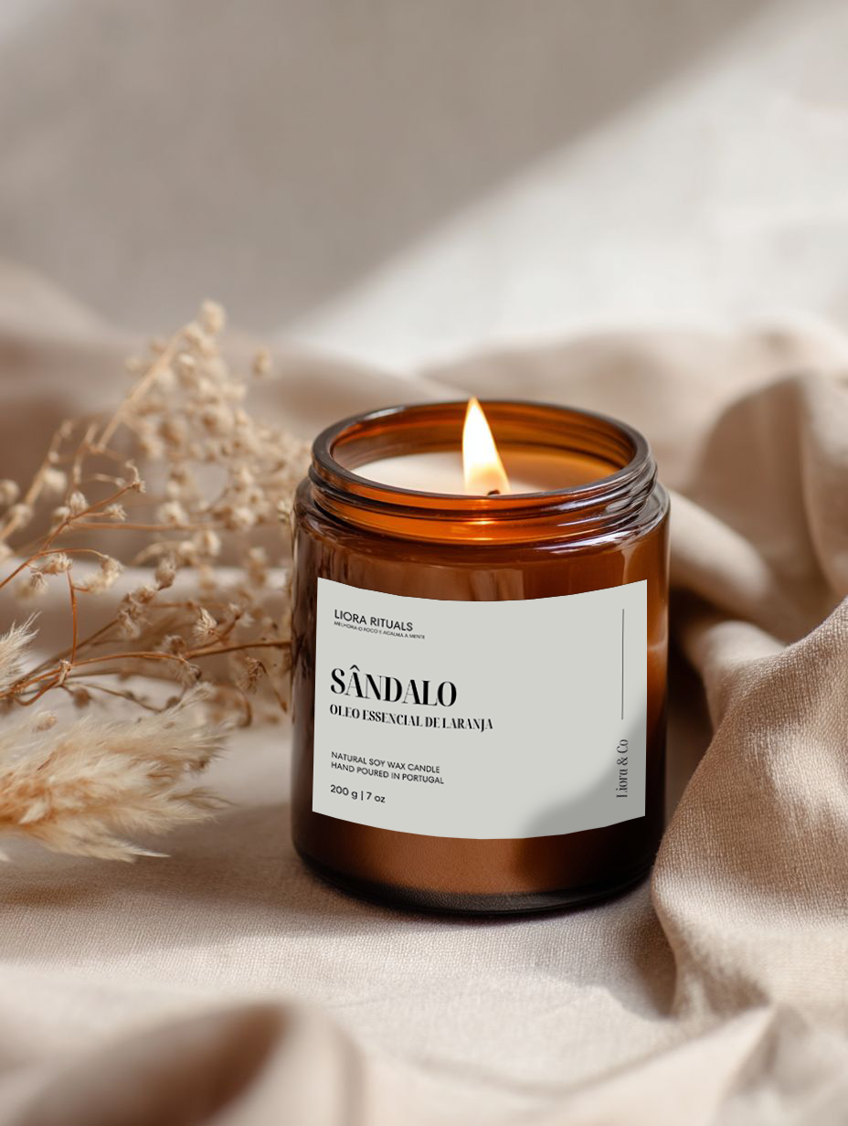 Liora Rituals – Sândalo & Laranja | 200g Soy Wax